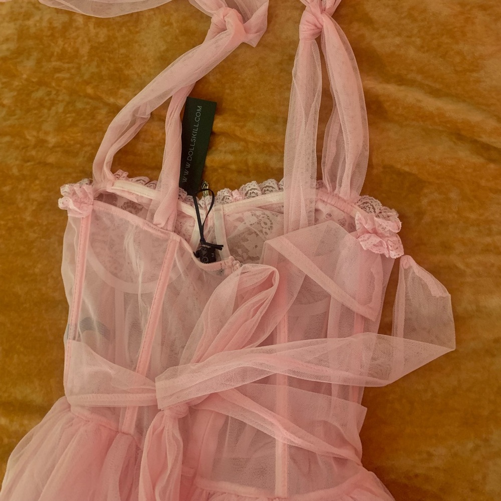 NWT Widow Death Becomes Her Goth Gown in Pink Lace Sz M - Picture 6 of 16